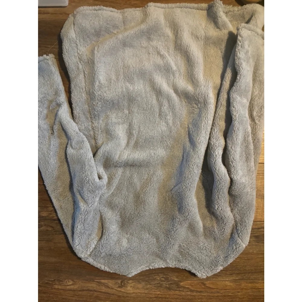 Women's Santa Christmas fluffy fleece long Sweatshirt L Gray - Picture 4 of 4